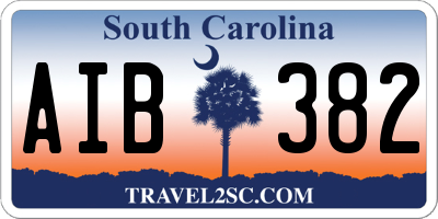 SC license plate AIB382