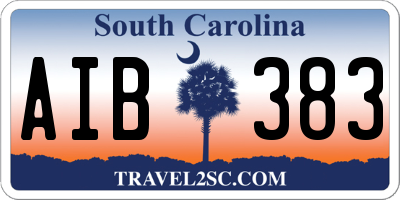SC license plate AIB383