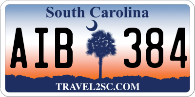SC license plate AIB384