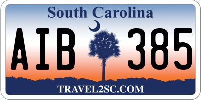 SC license plate AIB385