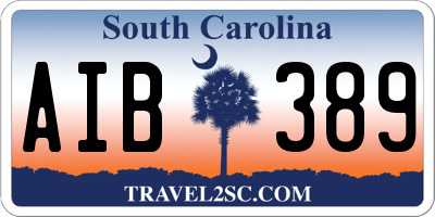 SC license plate AIB389