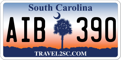 SC license plate AIB390