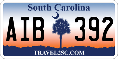 SC license plate AIB392