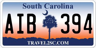 SC license plate AIB394
