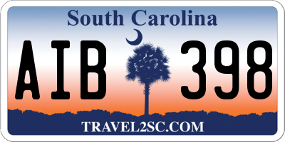 SC license plate AIB398