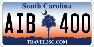 SC license plate AIB400