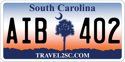 SC license plate AIB402