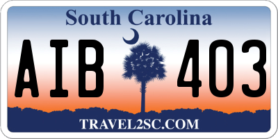 SC license plate AIB403