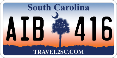 SC license plate AIB416
