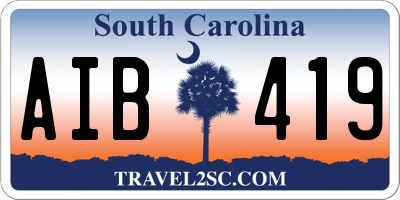 SC license plate AIB419