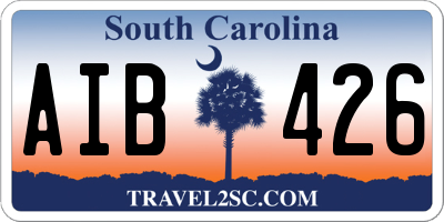 SC license plate AIB426