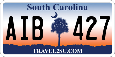 SC license plate AIB427