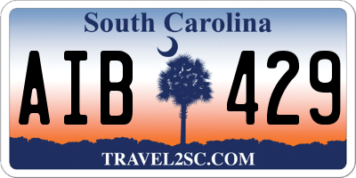 SC license plate AIB429