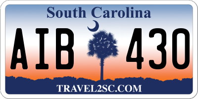 SC license plate AIB430