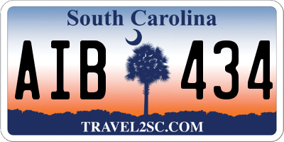 SC license plate AIB434