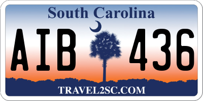 SC license plate AIB436