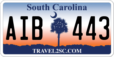 SC license plate AIB443