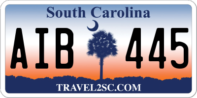 SC license plate AIB445