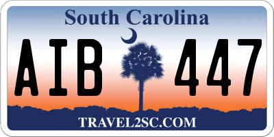 SC license plate AIB447