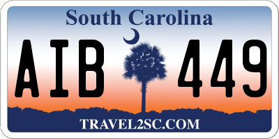 SC license plate AIB449