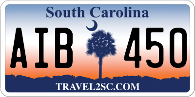 SC license plate AIB450
