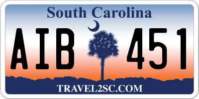 SC license plate AIB451