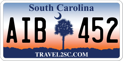 SC license plate AIB452