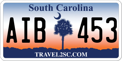 SC license plate AIB453