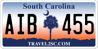 SC license plate AIB455