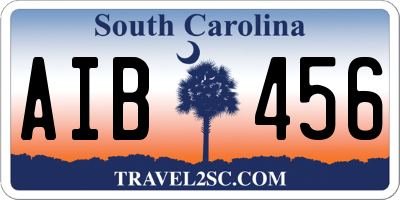 SC license plate AIB456