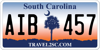 SC license plate AIB457