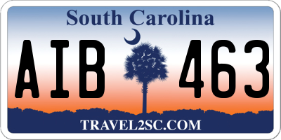 SC license plate AIB463