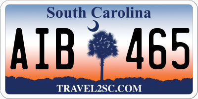 SC license plate AIB465