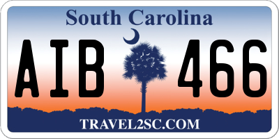 SC license plate AIB466