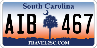SC license plate AIB467