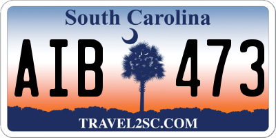 SC license plate AIB473