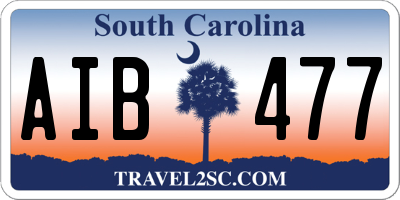 SC license plate AIB477