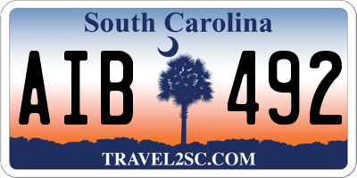 SC license plate AIB492