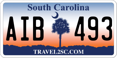 SC license plate AIB493