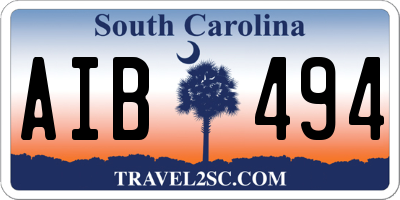 SC license plate AIB494