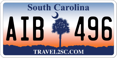 SC license plate AIB496