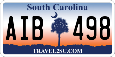 SC license plate AIB498