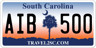 SC license plate AIB500