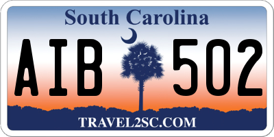 SC license plate AIB502