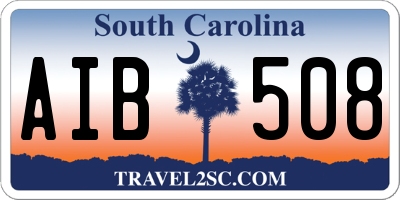 SC license plate AIB508