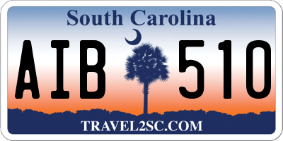 SC license plate AIB510