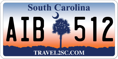 SC license plate AIB512