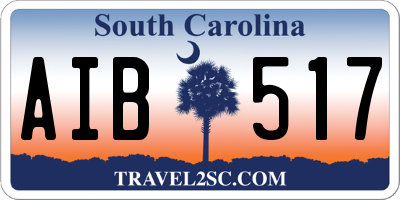 SC license plate AIB517