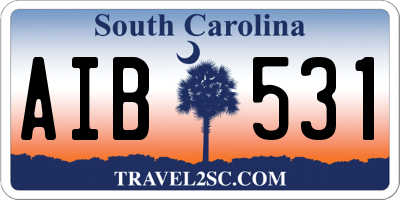 SC license plate AIB531