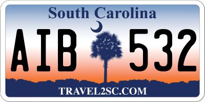 SC license plate AIB532